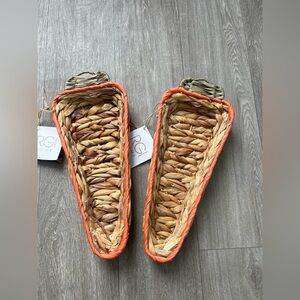 New 2PC RGI Home carrot-shaped woven storage baskets